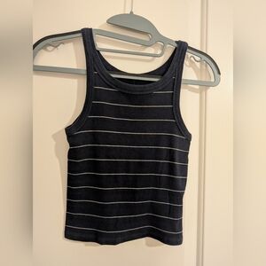 Everlane Navy Blue White Striped Tank Top Small